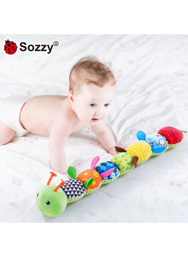 xozgdovg Sozzy Newborn Baby Soothing Music Caterpillar Hug Puppet High Size Baby Toy 0-1 Year Old Puzzle-Color:Pattern Teether Green Caterpillar - Image 1