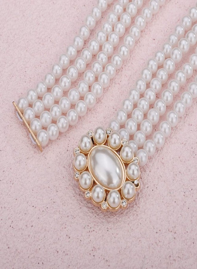 ويوپار حزام نسائي من الكريستال المرصع بأحجار الراين، ذهبي لامع، مزين باللؤلؤ، حزام خصر أنيق من المطاط، مناسب للجينز والفساتين - Image 5