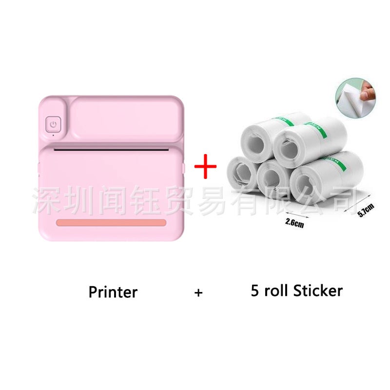 Small Portable Ink-Free Thermal Po Bluetooth Printer Student Wrong Label Printing - Image 1