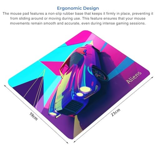 Aliens Mouse Pad for Computer, Laptop, Smooth Premium Cloth Surface, Non-Slip Rubber Base, Speed and Precision Operation Compatible with Laser and Optical Mouse, Gaming, Office, Home 230x190mm (NE-35) - Image 3