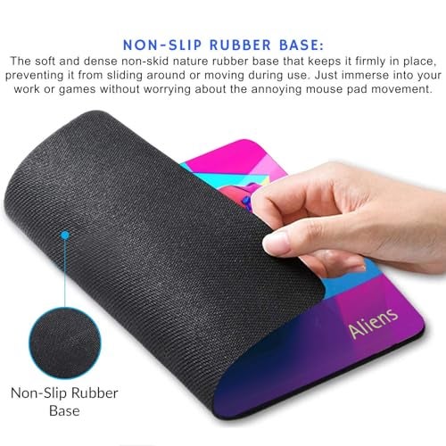 Aliens Mouse Pad for Computer, Laptop, Smooth Premium Cloth Surface, Non-Slip Rubber Base, Speed and Precision Operation Compatible with Laser and Optical Mouse, Gaming, Office, Home 230x190mm (NE-35) - Image 2
