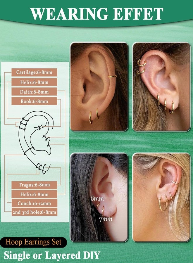 AMASIS Surgical Steel Earrings Sets for Sensitive Ears Lightweight Small Huggie Hoop Earrings Hypoallergenic 20G Stainless Steel Opal Ball Pearl CZ Flat Back Earrings for Women Men Trendy Cartilage Earrings - Image 3