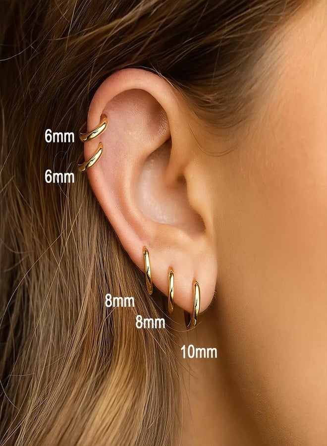 AMASIS Surgical Steel Earrings Sets for Sensitive Ears Lightweight Small Huggie Hoop Earrings Hypoallergenic 20G Stainless Steel Opal Ball Pearl CZ Flat Back Earrings for Women Men Trendy Cartilage Earrings - Image 2
