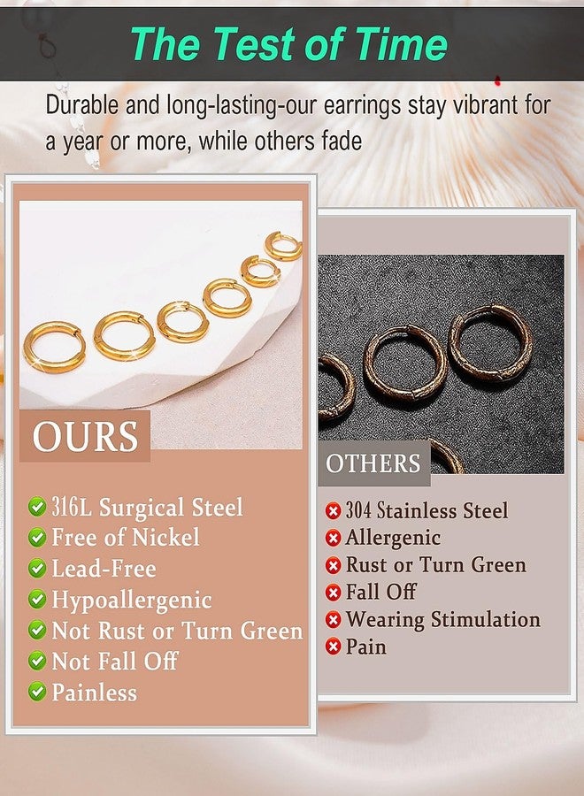 AMASIS Surgical Steel Earrings Sets for Sensitive Ears Lightweight Small Huggie Hoop Earrings Hypoallergenic 20G Stainless Steel Opal Ball Pearl CZ Flat Back Earrings for Women Men Trendy Cartilage Earrings - Image 4