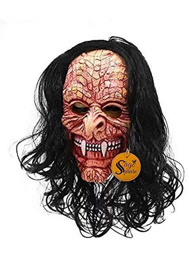Sage Square Sage Square Rubber Latex Funny Scary Horror Full Face Mask for Costume Prank Party Halloween Holi Function Drama. (Random) (Pack of 2)  - Image 1