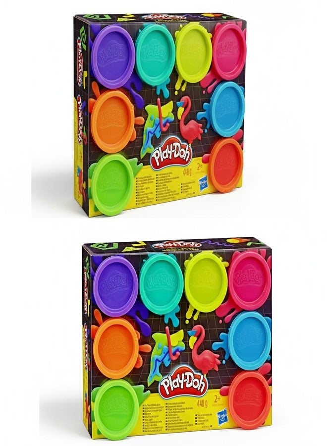 PD Play Doh 8 Pack Bundle: 2-8 Packs of Neon Compound - Image 1