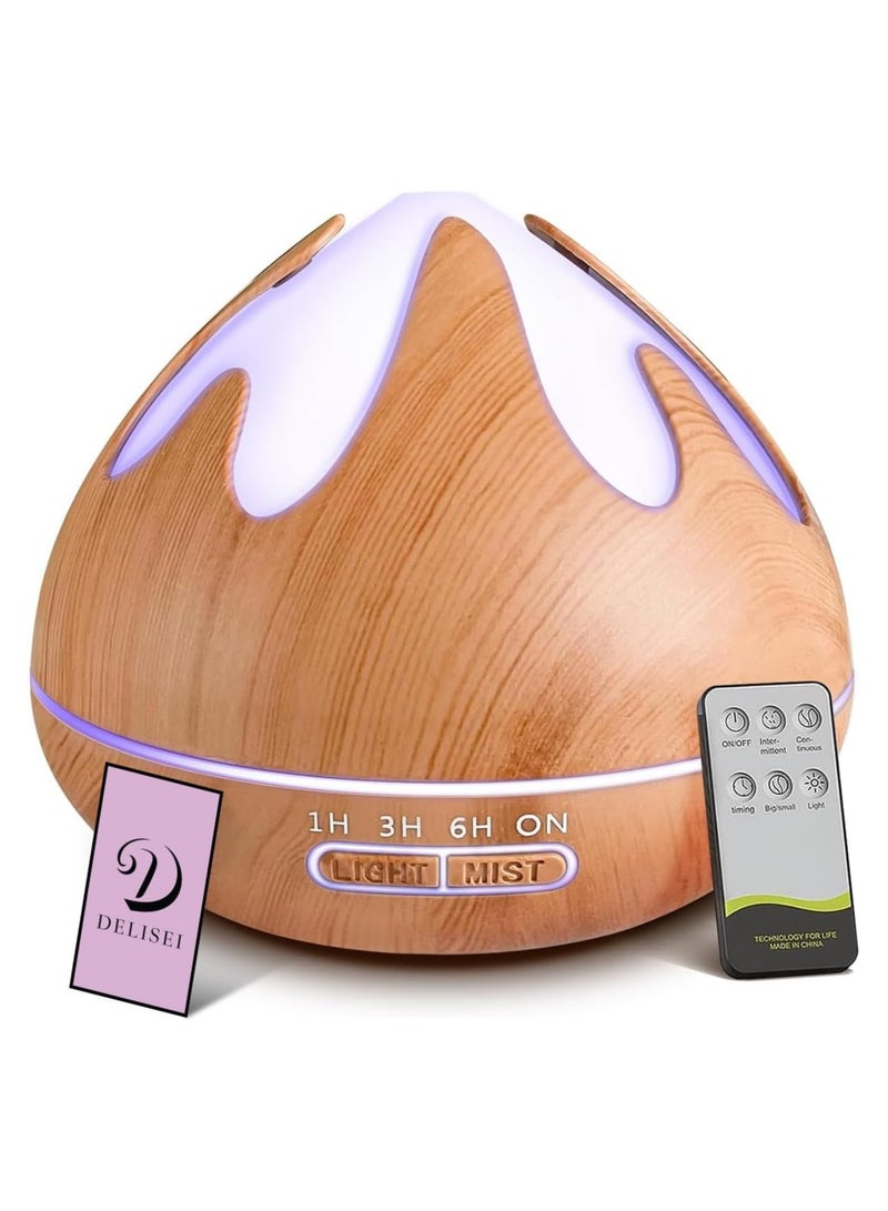 Essential Oil Diffuser with Remote Control, 4-Leaf Clover Design, 500ml Cool Mist Humidifier, 7-Color LED Lights, Auto Shut-Off, Aromatherapy Diffuser for Home, Office, and Bedroom - Image 1