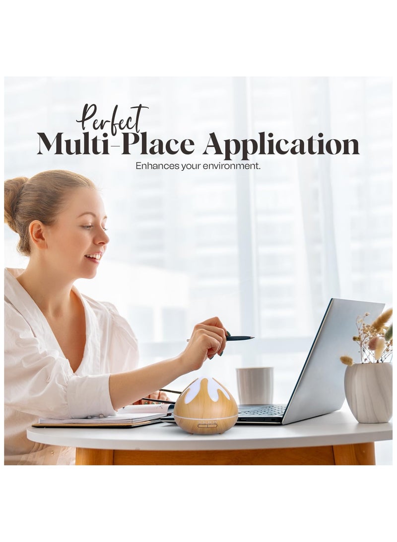 Essential Oil Diffuser with Remote Control, 4-Leaf Clover Design, 500ml Cool Mist Humidifier, 7-Color LED Lights, Auto Shut-Off, Aromatherapy Diffuser for Home, Office, and Bedroom - Image 4