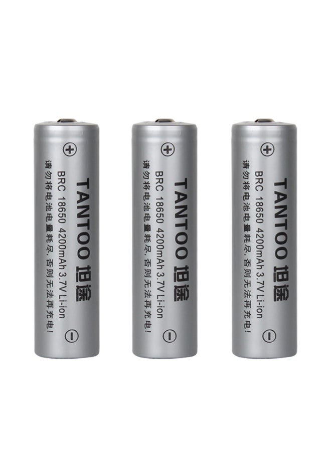 Generic - 18650 Rechargeable Lithium Battery 4200 MA Large Capacity Memory-free Strong Light Flashlight Charging Treasure Built-in Battery-Color:18650 Lithium Battery-4200 MA (pointed) - Image 1