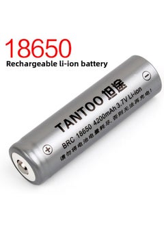 Generic 18650 Rechargeable Lithium Battery 4200 MA Large Capacity Memory-free Strong Light Flashlight Charging Treasure Built-in Battery-Color:18650 Lithium Battery-4200 MA (pointed)  - Image 1