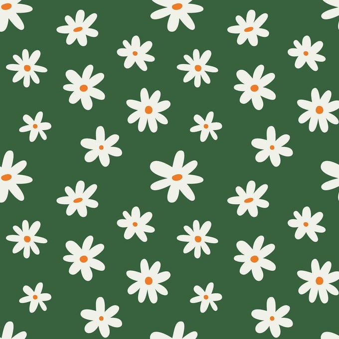 DAISY FLORAL DARK GREEN WALLPAPER PEEL AND STICK 12X118 REMOVABLE SELF ADHESIVE VINTAGE FLOWER GREEN CONTACT PAPER FOR CABINETS DRAWERS FLORAL STICK ON VINYL WALLPAPER FOR BEDROOM NURSERY