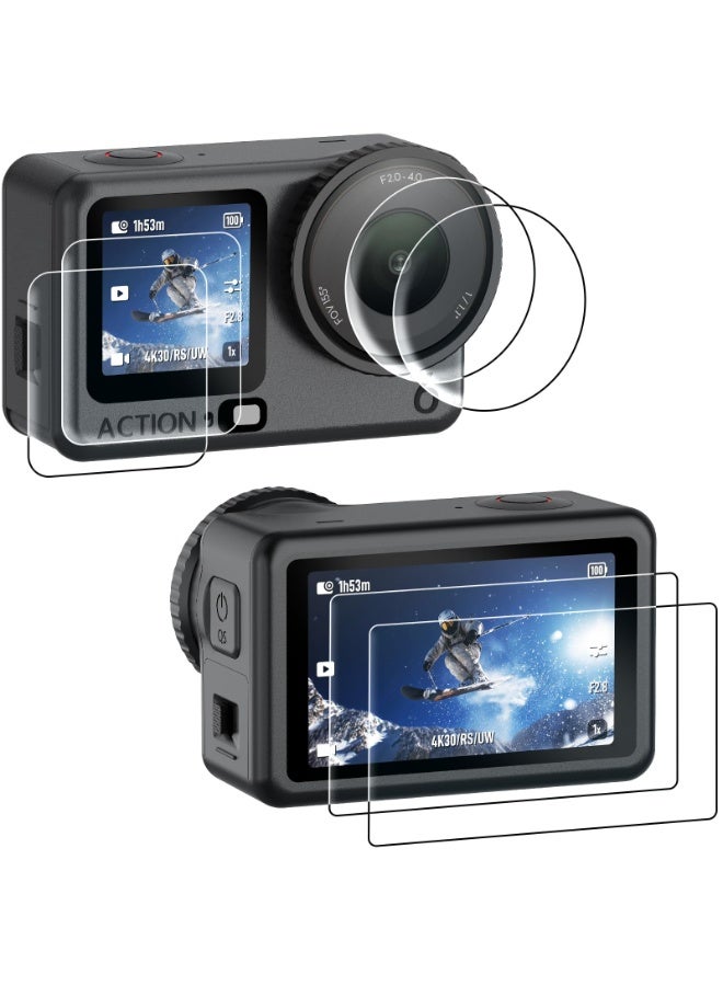 ChicVibe Lens Screen Protector for DJI Osmo Action 6 Accessories (6 Pack), Action 6 Pro Tempered Glass Screen Protector OLED Display, Full Protection, Ultra HD, 9H Hardness, Scratch Resistant, 2 PACK Tempered Glass Screen Protector + 2 PACK Front Screen Protector + 2 PACK Lens Protector - Image 1