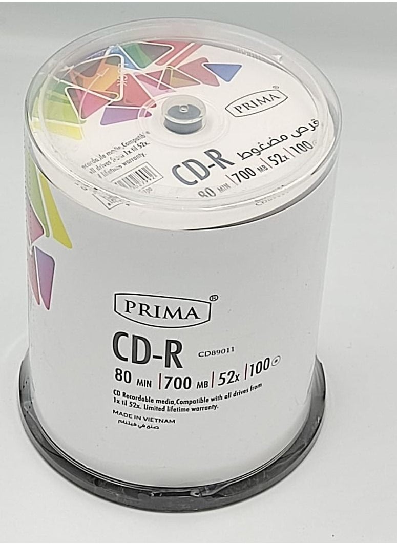 بريما - 100 قطعة سي دي للوسائط المتعددة مرتبة في علبة ذات محور CD-R 52X - Image 1