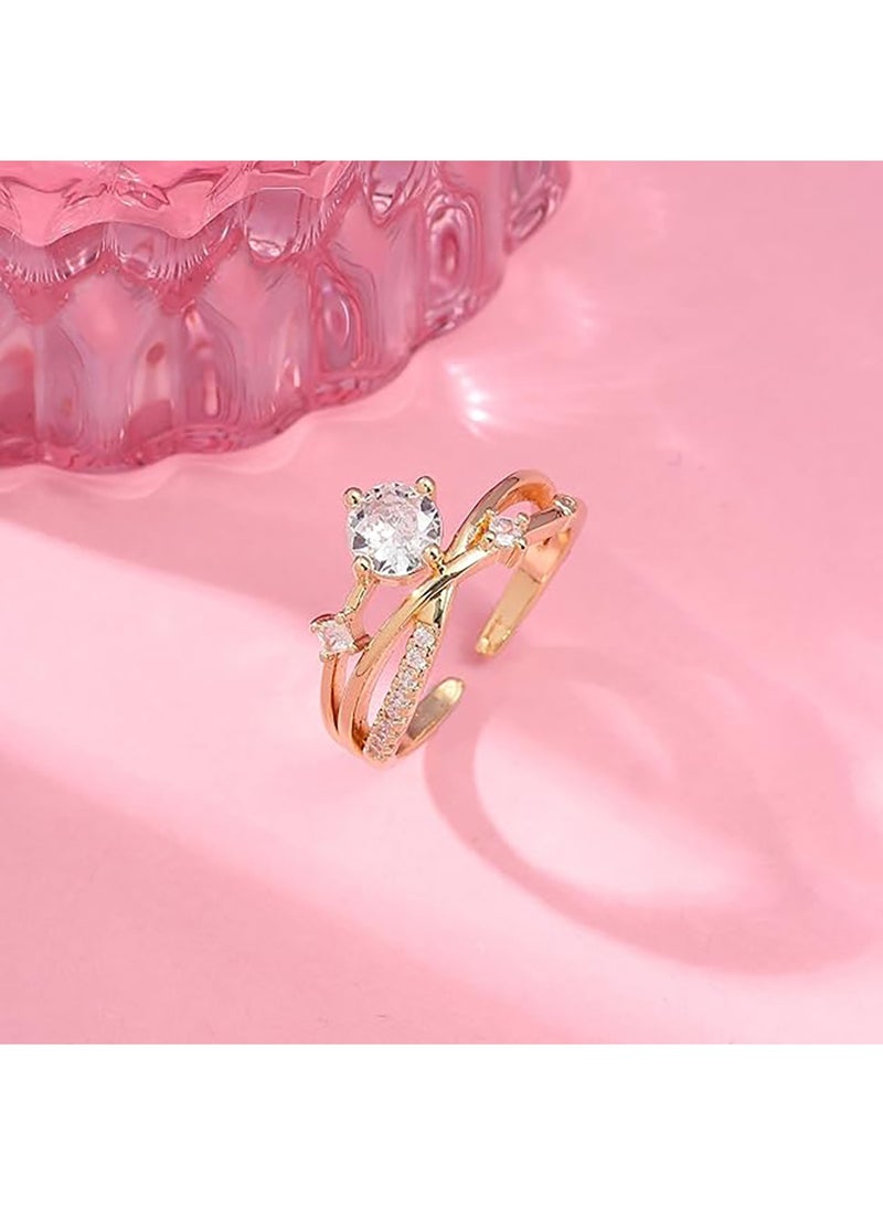 سالتي طقم قلادة سولتي توينكل جيم وخاتم كلاريسا الوعدي للنساء | طقم مجوهرات أنيق ومتين | ملابس عصرية يومية | هدية للزوجة والأخت والأم | مثالي لعيد الديوالي والكريسماس وأعياد الميلاد - Image 2