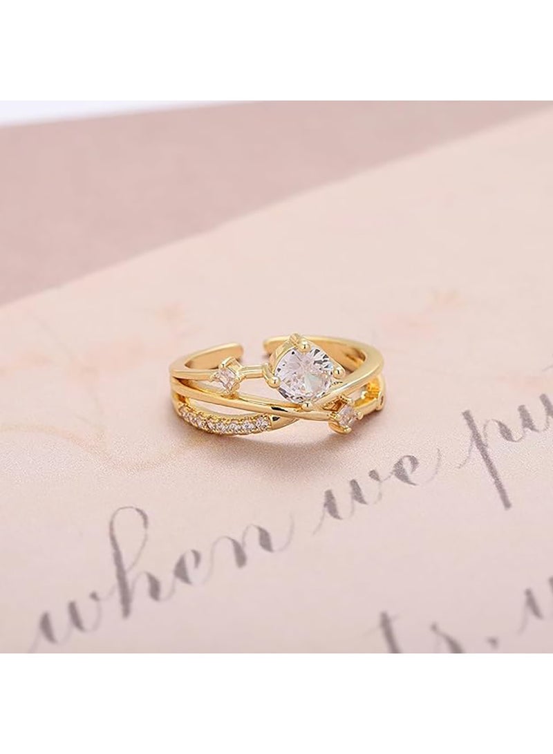 سالتي طقم قلادة سولتي توينكل جيم وخاتم كلاريسا الوعدي للنساء | طقم مجوهرات أنيق ومتين | ملابس عصرية يومية | هدية للزوجة والأخت والأم | مثالي لعيد الديوالي والكريسماس وأعياد الميلاد - Image 5