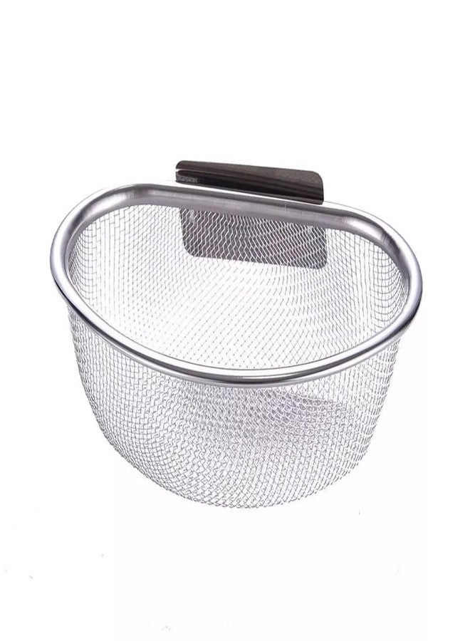 CARTIFY Small Steel Kitchen Sink Drainer Basket Multifunctional Kitchen Storage Shelf Rack for Home, wash Basin Sink Drainer Basket Wall-Mounted No Drilling Stainless Steel (Pack of 1) - Image 1