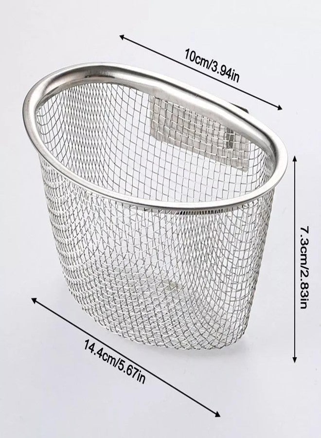 CARTIFY Small Steel Kitchen Sink Drainer Basket Multifunctional Kitchen Storage Shelf Rack for Home, wash Basin Sink Drainer Basket Wall-Mounted No Drilling Stainless Steel (Pack of 1) - Image 3