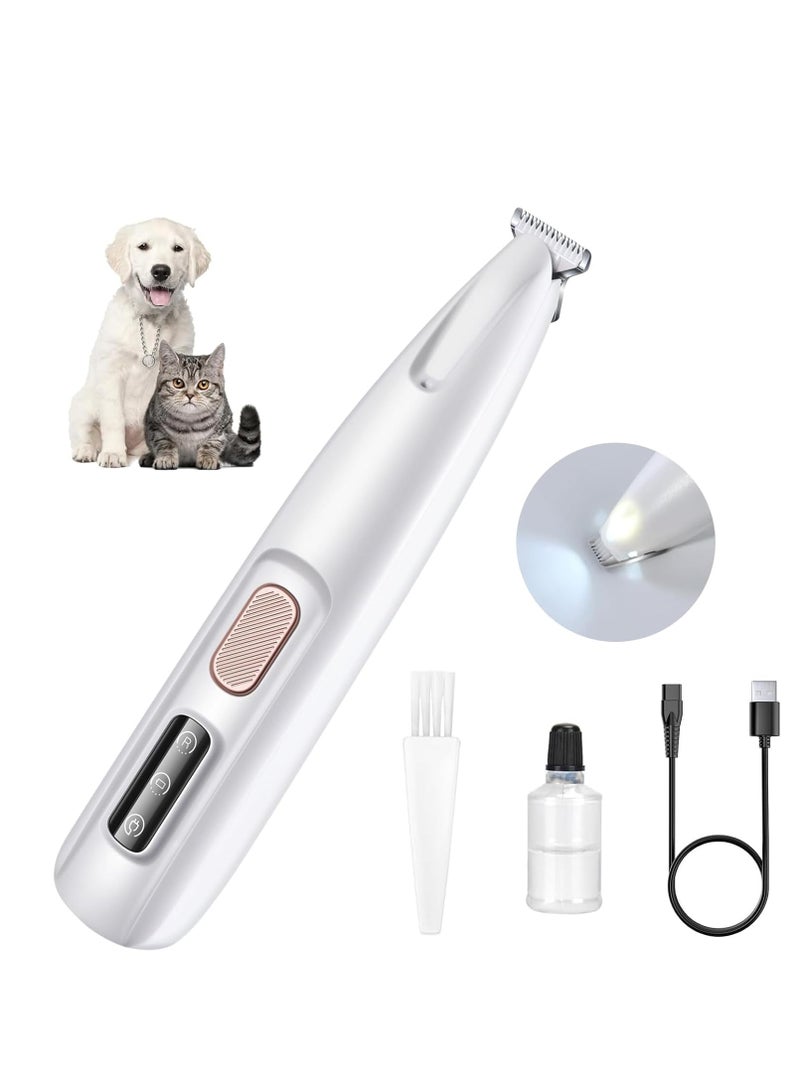 SOLARAE Clippers for Grooming, Dog Paw Trimmer with LED, Cordless 2 Speed Rechargeable Electric Low Noise Shaver Ceramic Blade for Hair Around Face, Claws Eyes Ears Rump - Image 1