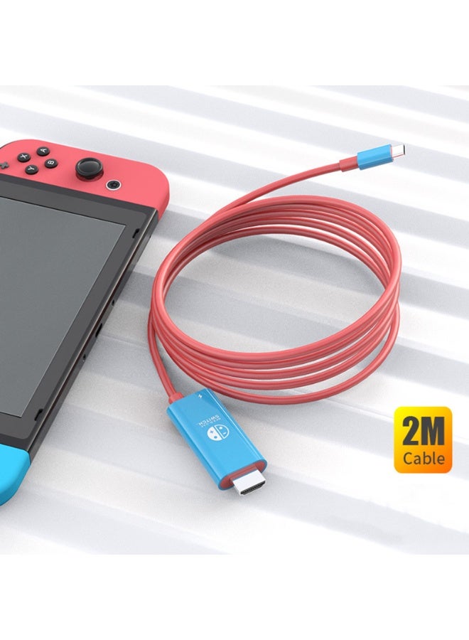 Type-C to HDMI Cable for Switch 1/Switch 2, 4K 60Hz PD 100W Charging Cable, Portable Replacement Dock Cable for Switch OLED/Lite, Support Nintendo Switch, Steam Deck, Laptop,Tablet, Mobile Phone(2 Meters,Blue) - Image 5
