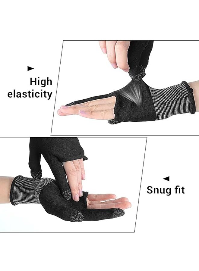 Ultra-Thin Mobile Gaming Gloves Touchscreen Gaming Gloves Anti-Sweat Mobile Finger Sleeve Breathable with Thumb Finger Sleeves for High-Ranking Players Tablet Streamer Sweaty Hands  - Image 2
