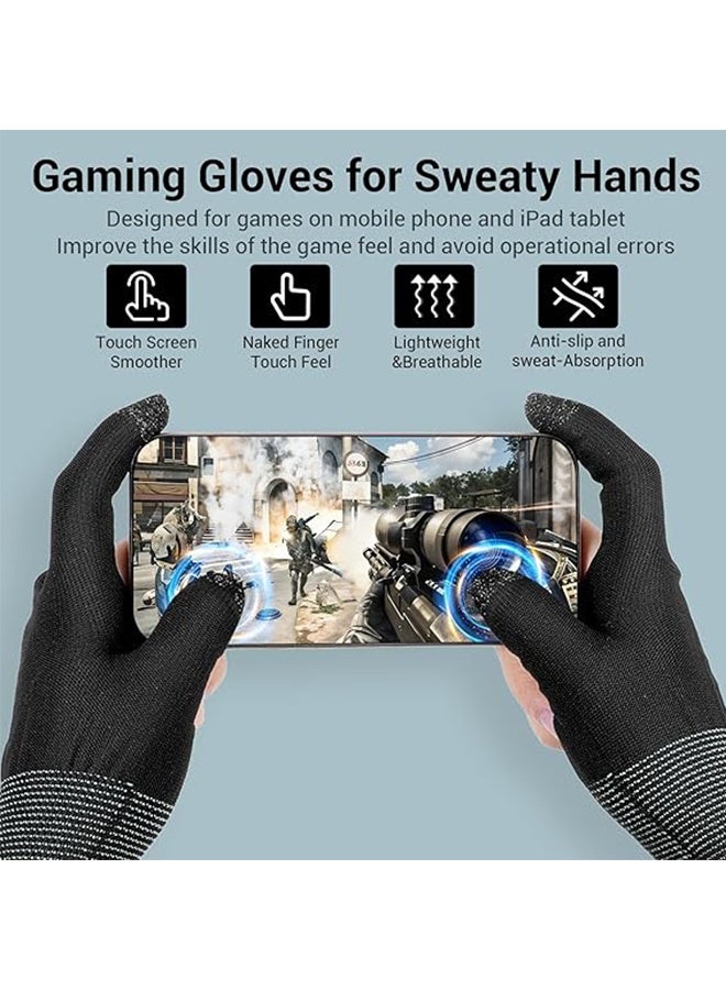 Ultra-Thin Mobile Gaming Gloves Touchscreen Gaming Gloves Anti-Sweat Mobile Finger Sleeve Breathable with Thumb Finger Sleeves for High-Ranking Players Tablet Streamer Sweaty Hands  - Image 5