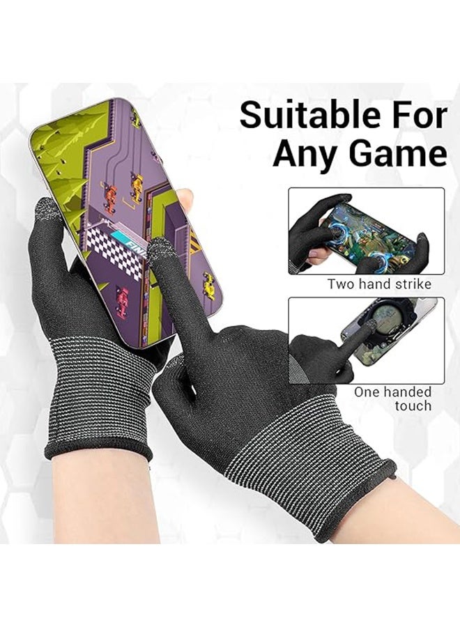 Ultra-Thin Mobile Gaming Gloves Touchscreen Gaming Gloves Anti-Sweat Mobile Finger Sleeve Breathable with Thumb Finger Sleeves for High-Ranking Players Tablet Streamer Sweaty Hands  - Image 3
