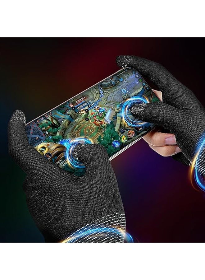 Ultra-Thin Mobile Gaming Gloves Touchscreen Gaming Gloves Anti-Sweat Mobile Finger Sleeve Breathable with Thumb Finger Sleeves for High-Ranking Players Tablet Streamer Sweaty Hands  - Image 4