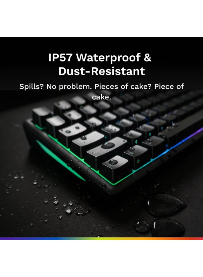 Glorious Gaming Keyboard GMBK 75% - Swappable MX-Compatible Keycaps, Detachable USB Cable - IP57 Waterproof and Dust Resistant - 10-Zone RGB Lighting - Quiet Gaming Switches - 321mm x 137mm x 41mm - Image 1