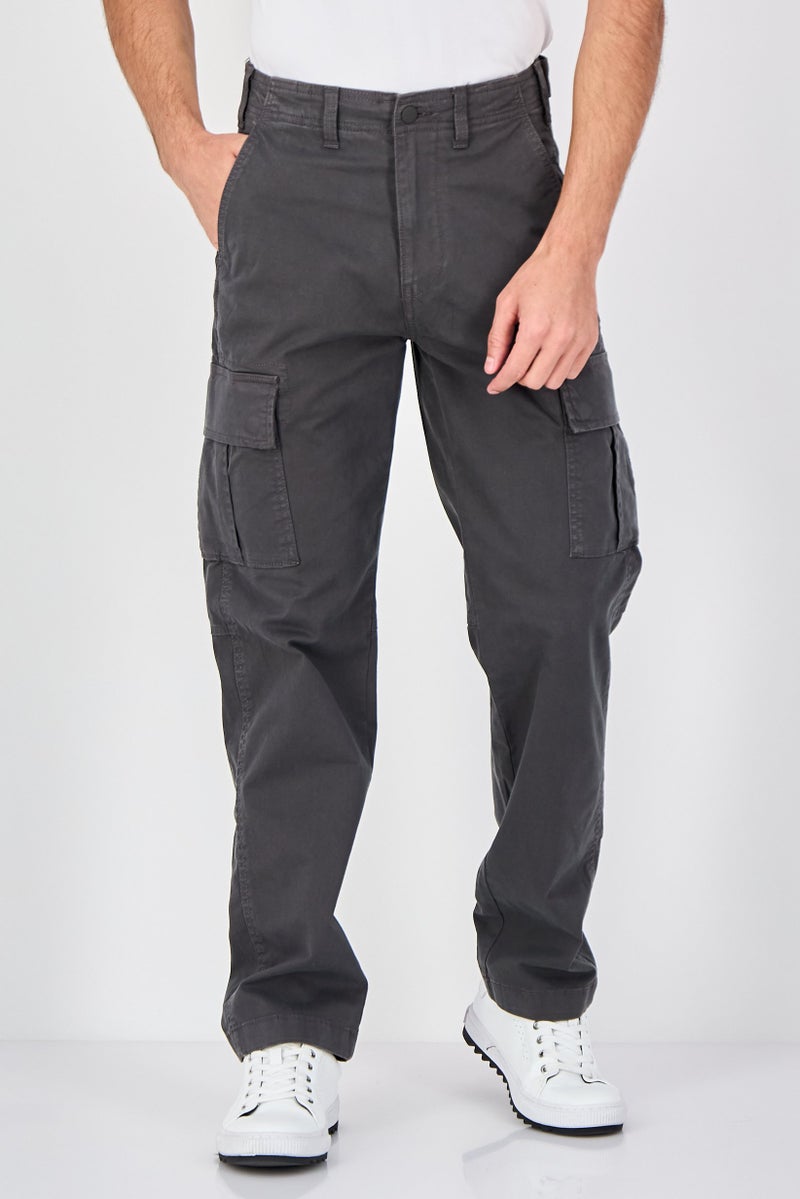 Celio Men Regular Fit Solid Cargo Pants, Grey - Image 1