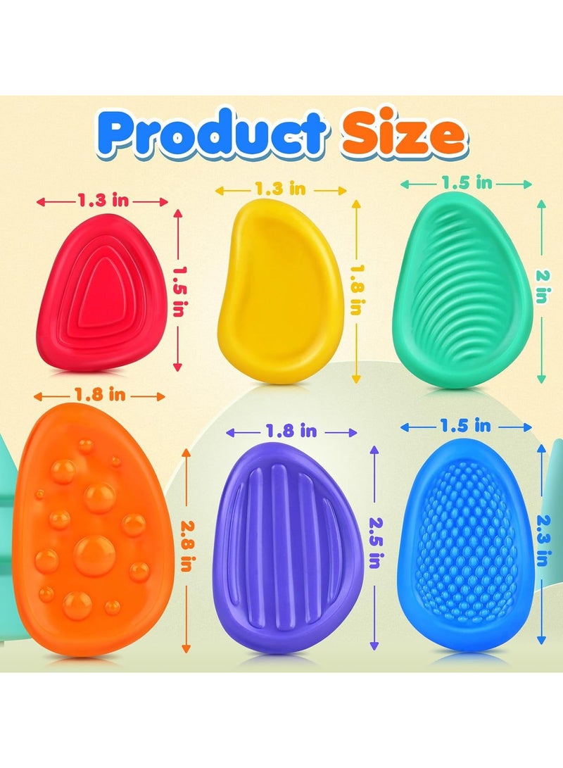 مجموعة من 6 قطع من أحجار فيدجيت الحسية للأطفال: مجموعة من 6 قطع من أحجار القلق الناعمة الملمس للأطفال المصابين بالتوحد - ألعاب فيدجيت لتخفيف التوتر والقلق للطلاب - جوائز صغيرة - Image 2