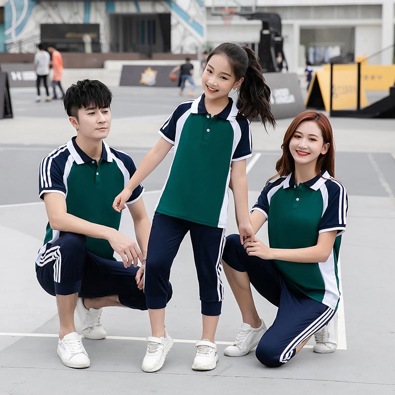 Three-Quarter Pants And Short-Sleeved Two-Piece Set Class Uniform, Customizable With Logo, Suitable For Group Activities, School Uniforms, Sports Meets, Summer Uniforms, Quick-Drying - Image 1