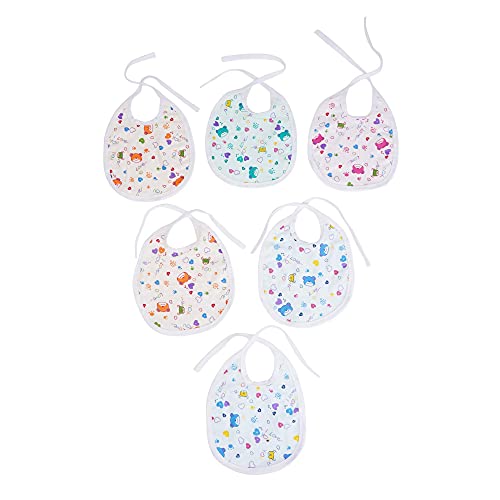 Da Anushi Soft Cotton Washable & Reusable Multicolor Feeding Bibs | Comfortable, Absorbent, Adjustable Apron Style for Babies, Toddlers, Infants | Cat Print - Image 1
