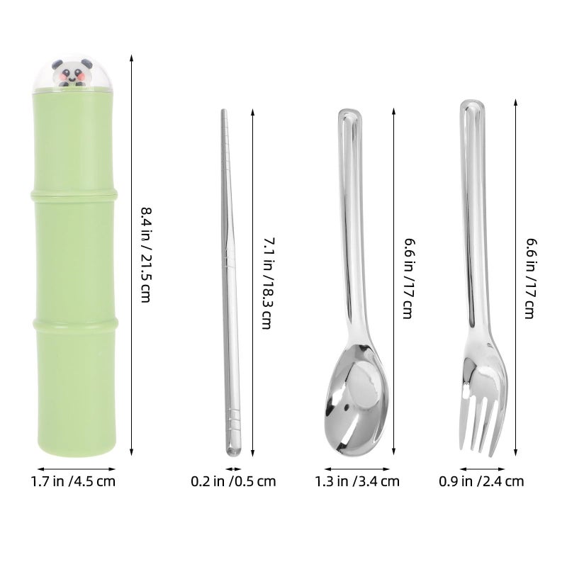 Stainless Steel Travel Cutlery Set 4pcs Reusable Fork Spoon for Outdoor Picnic - Image 3