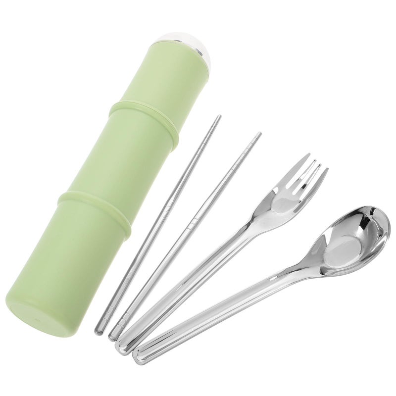Stainless Steel Travel Cutlery Set 4pcs Reusable Fork Spoon for Outdoor Picnic - Image 2