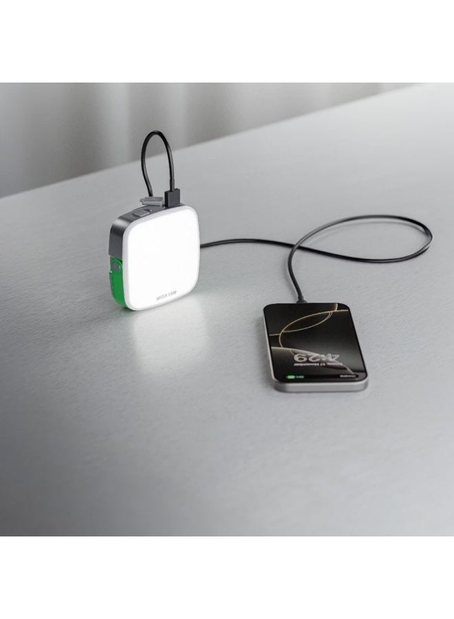 جرين ليون مصباح ليد محمول من لومينيكس مع بنك طاقة مدمج، وقت عمل يصل إلى 24 ساعة، 5 أوضاع إضاءة، شاشة رقمية وتحكم باللمس، سطوع قابل للتعديل، طاقة 10 وات - رمادي - Image 3