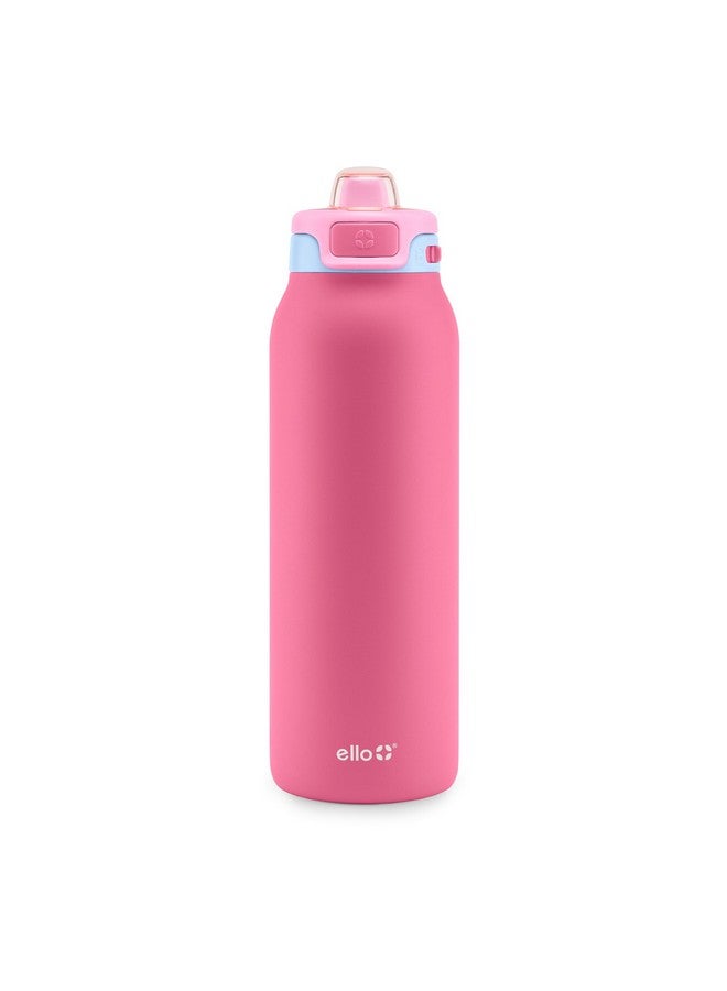 Ello Pop & Fill 32oz Stainless Steel Water Bottle with Quick Fill Technology, Double Walled and Vacuum Insulated Metal, Leak Proof Locking Lid, Sip and Chug, Reusable, BPA Free, Cherry Breeze - Image 1