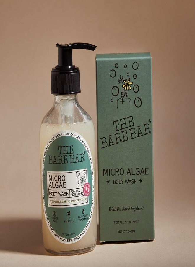 The Bare Bar Micro algae Body Wash - 200 ml | Nourishing Shower Gel | Paraben and Sulphate free | Removes Tan and Brightens Skin | 0.05% Salicylic acid | Men & Women - Image 5
