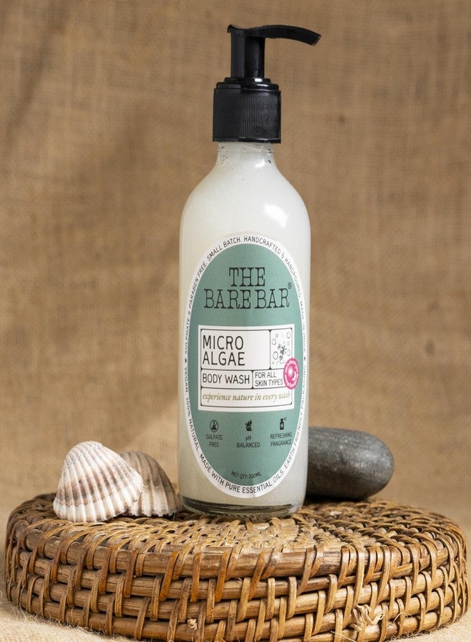 The Bare Bar Micro algae Body Wash - 200 ml | Nourishing Shower Gel | Paraben and Sulphate free | Removes Tan and Brightens Skin | 0.05% Salicylic acid | Men & Women - Image 4