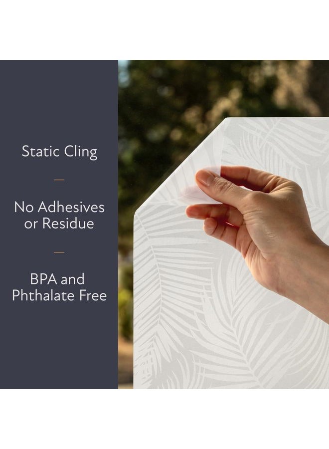 Artscape Etched Palm Sidelight | Decorative Privacy Window Film with Etched Frosted Glass Pattern | Non-Adhesive & UV Protection | Easy to Apply & Removable | 12 x 73 Inches | Made in USA - Image 2