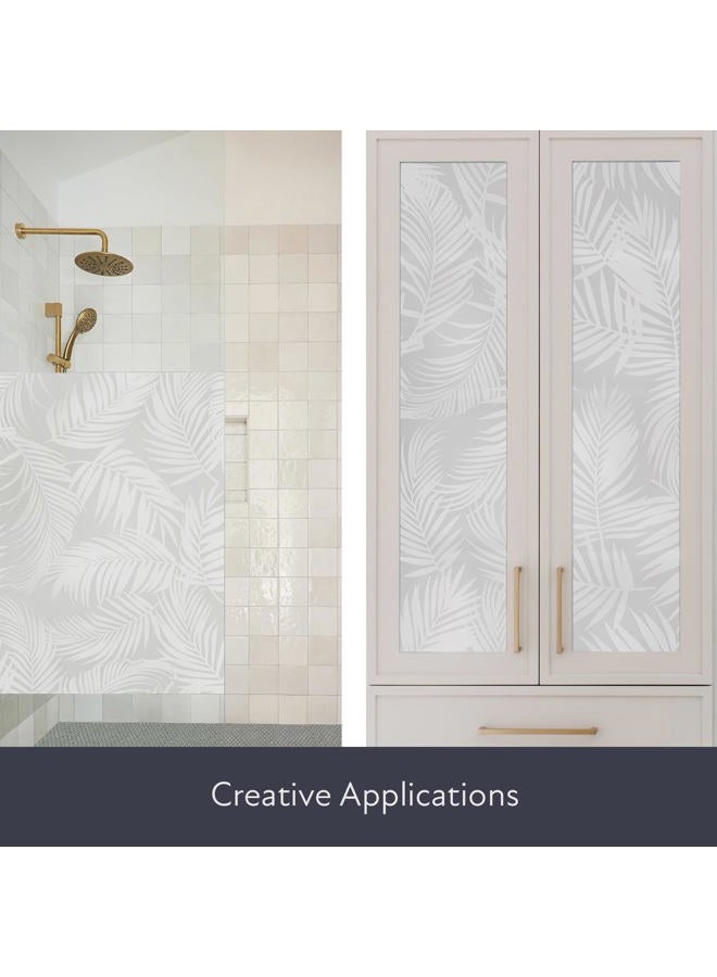 Artscape Etched Palm Sidelight | Decorative Privacy Window Film with Etched Frosted Glass Pattern | Non-Adhesive & UV Protection | Easy to Apply & Removable | 12 x 73 Inches | Made in USA - Image 3