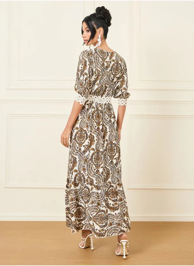 Styli Paisley Print Maxi Dress