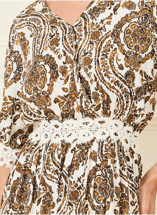 Styli Paisley Print Maxi Dress