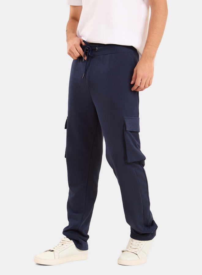 Men Sweat Pant Cargo Sweatpants Cotton Navy
