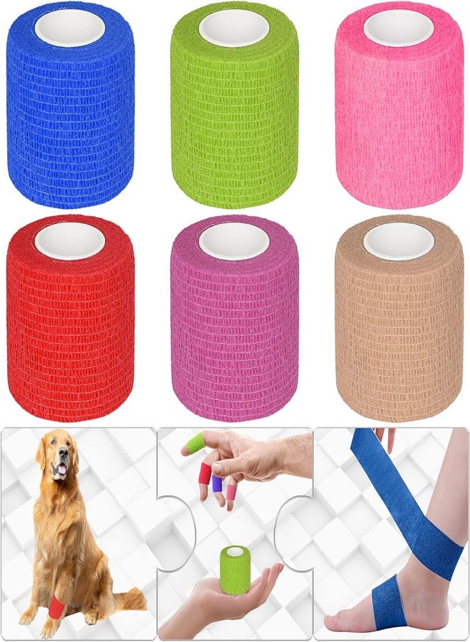 THE DDS STORE Bandage Wrap For Dogs Wound Wrap Self-Adhesive Non-Woven Tape For Legs,Paws,Wounds|Gauze First Aid For Dogs,Cats,Horses,Birds And Guinea Pigs (Multi-Color,2 Rolls) - Image 1