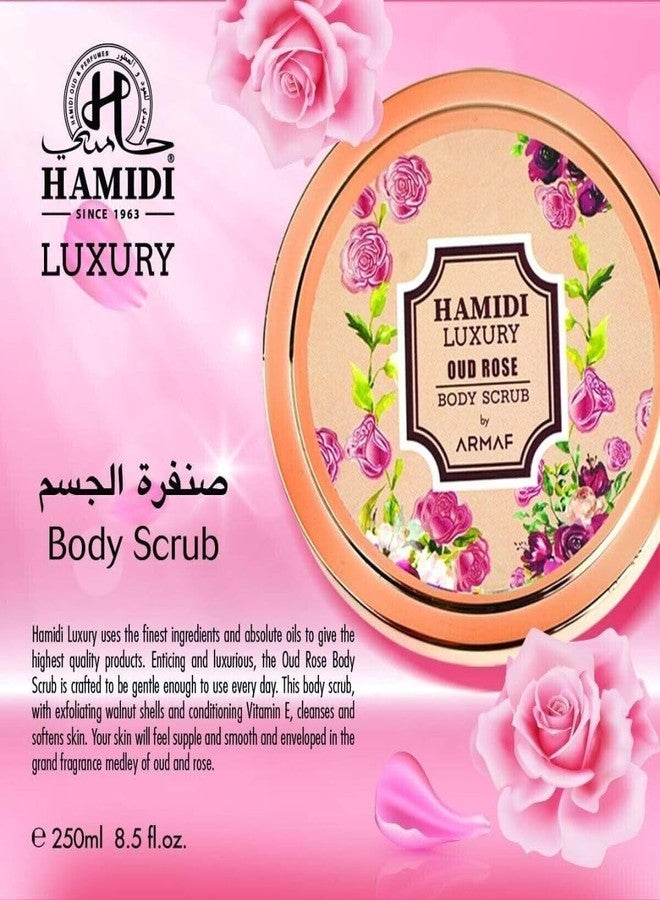 Hamidi Luxury Oud Rose Body Scrub For Women 250ML (8.4 OZ) Exfoliating Body Scrub For Soft And Smooth Skin, Made With Naturally Derived Ingredients For Gentle, Effective And Radiant Skin Care - Image 2