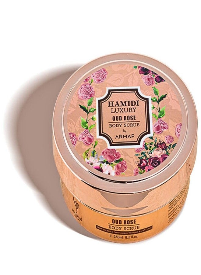 Hamidi Luxury Oud Rose Body Scrub For Women 250ML (8.4 OZ) Exfoliating Body Scrub For Soft And Smooth Skin, Made With Naturally Derived Ingredients For Gentle, Effective And Radiant Skin Care - Image 1