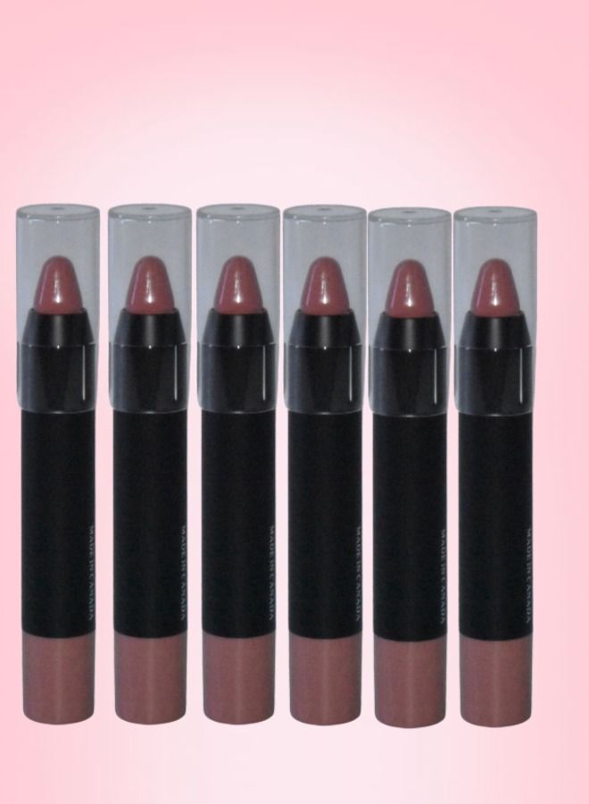 6 Pieces Pink Lipstick Cream Number 12