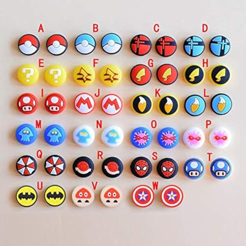 Ambertown Silicone Analog Thumb Grip Stick Set Joystick Cap Thumbstick Cover for Switch NS Switch Lite Controller Thumbsticks (G) - Image 1