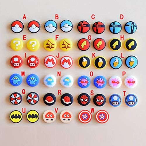 Ambertown Silicone Analog Thumb Grip Stick Set Joystick Cap Thumbstick Cover for Switch NS Switch Lite Controller Thumbsticks (G) - Image 2