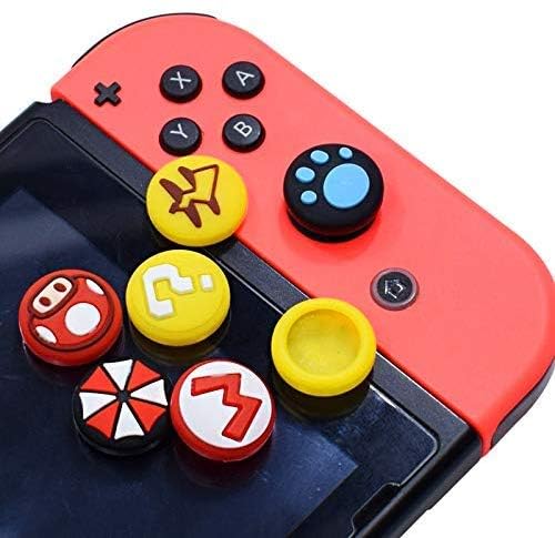 Ambertown Silicone Analog Thumb Grip Stick Set Joystick Cap Thumbstick Cover for Switch NS Switch Lite Controller Thumbsticks (G) - Image 4